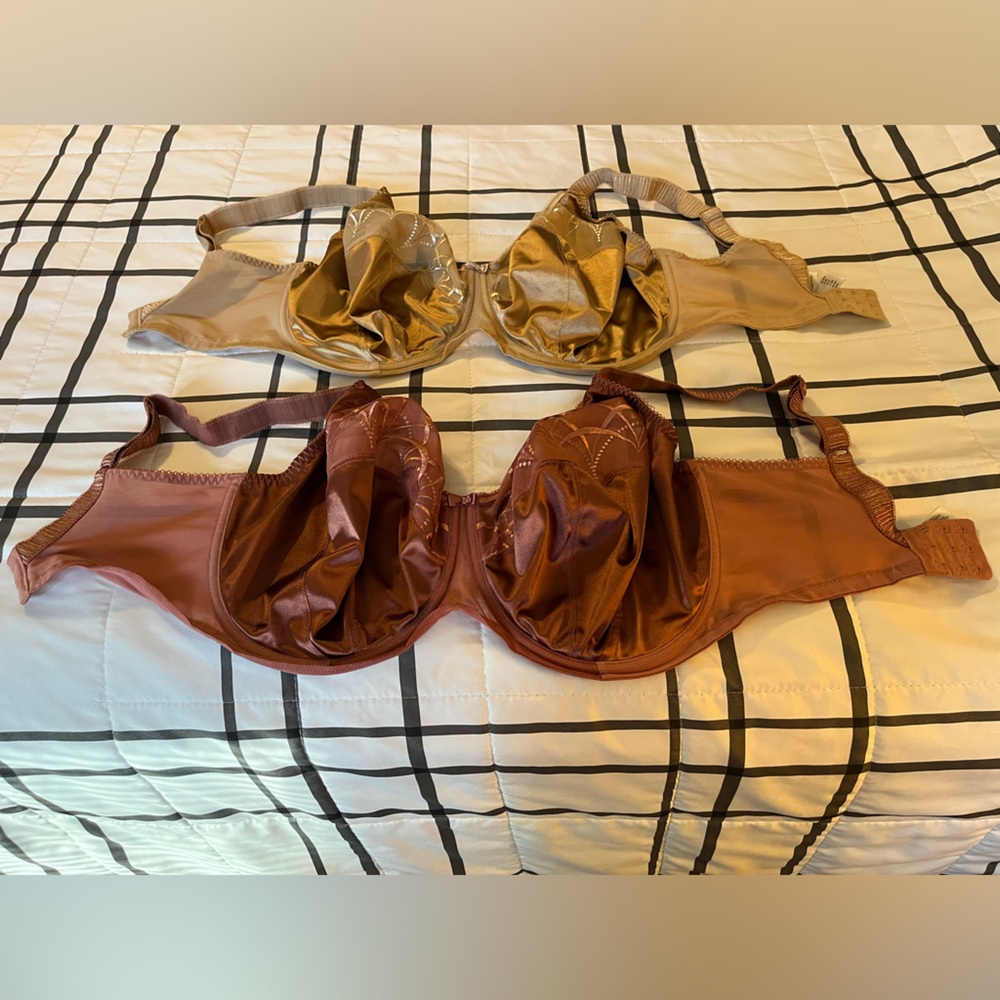 2 Elomi Cate Underwire Full Cup Bras in Size 36 L (US Cup Size).
